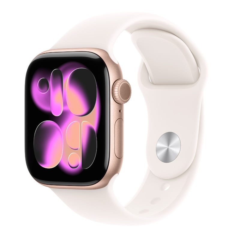 Apple Watch Series 11 GPS 42mm Rose Gold Aluminium Case with Light Blush Sport Band - M/L Strap Size (Bands fits 150-200mm wrists) Vijay Sales sale