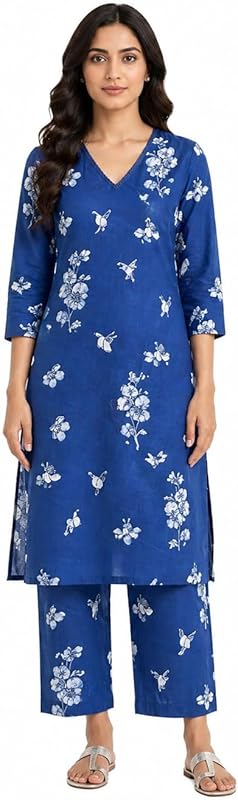 Floral Print Kurta Palazzo Co-Ord Set
