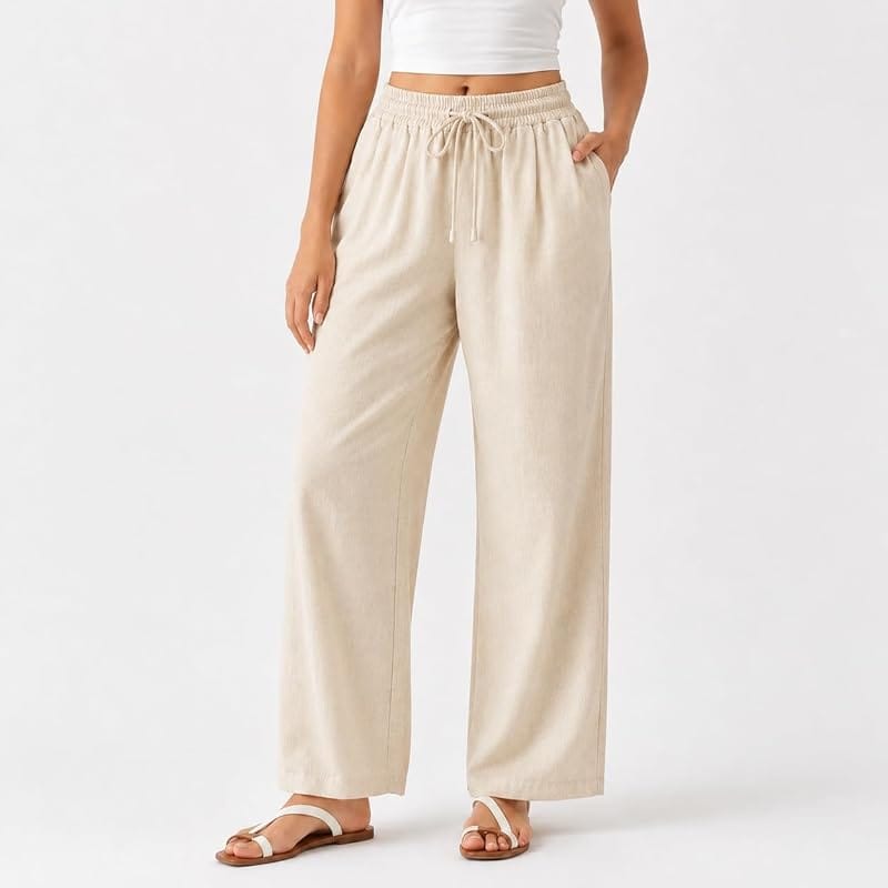 M&S Linen Wide-Leg Trousers