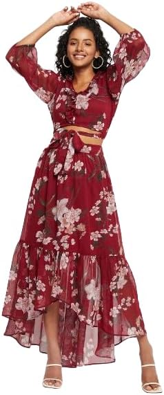 Floral Ethnic Top Skirt Co-Ord Set