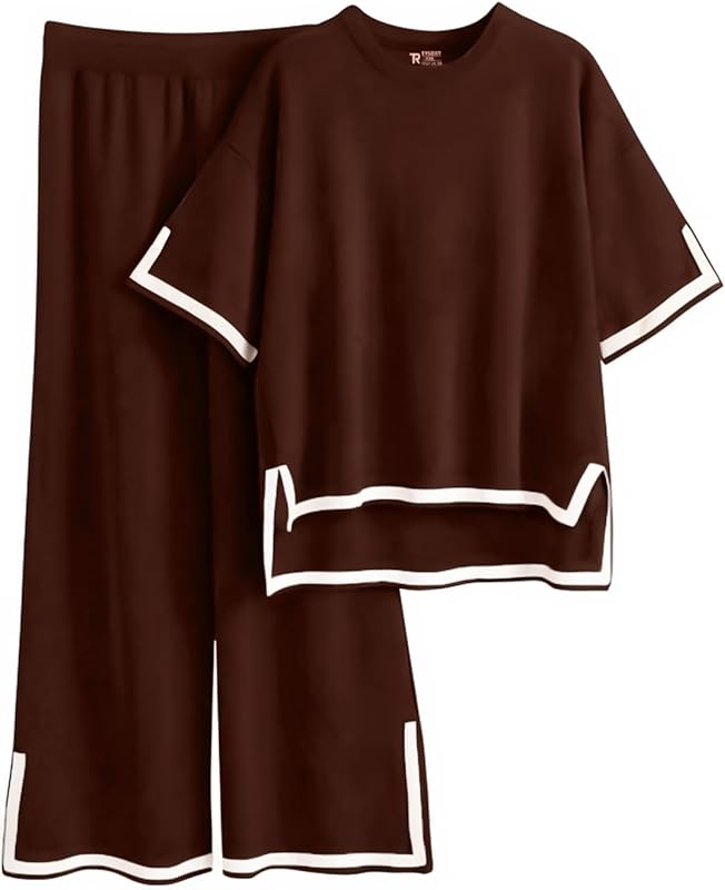 Striped Matching Top Pant Set