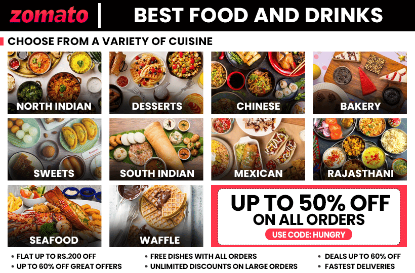 Zomato Coupons & Offers Flat 60 Off + Rs.150 Off Promo Codes October 2023